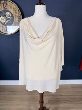 Eloquii NWT Ivory Cream Draped Cape Sleeve Blouse Top | Size 26